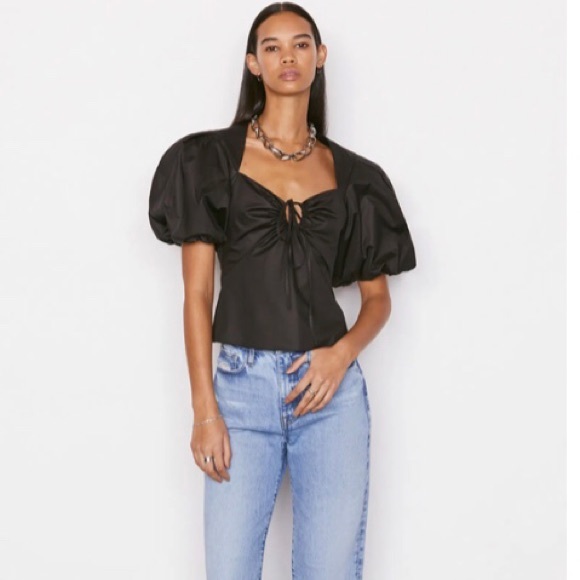 Frame Puff Sleeve Cotton Top - Picture 4 of 4